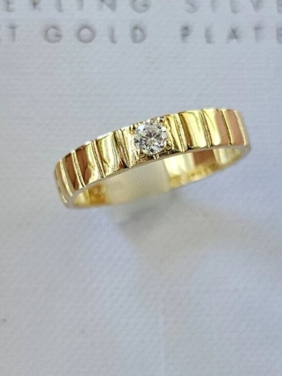 Argento Vivo Jewelry - Argento Vivo Ring 18KT Gold Plated Over Sterling Silver Fine Jewelry Size 7 New